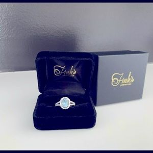 New Stunning 14K White Gold 0.66CT Natural Diamonds & 1.82CT Aquamarine Ring NEW